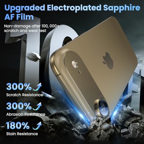 Image of Uyiton Compatible with iPhone Air Camera Lens Protector - [Not Easy to Break][Strong Adsorption][Case-Friendly] Metal Tempered Glass Rear Camera Screen Cover - Brown