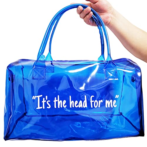 Clear Gym Bag for Women,Spend Night Bag Clear PVC Tote Bag Large Sports Duffel Bag Bright Candy Color Jelly with Durable Metal Zipper for Gym,Travel, Beach Blue2