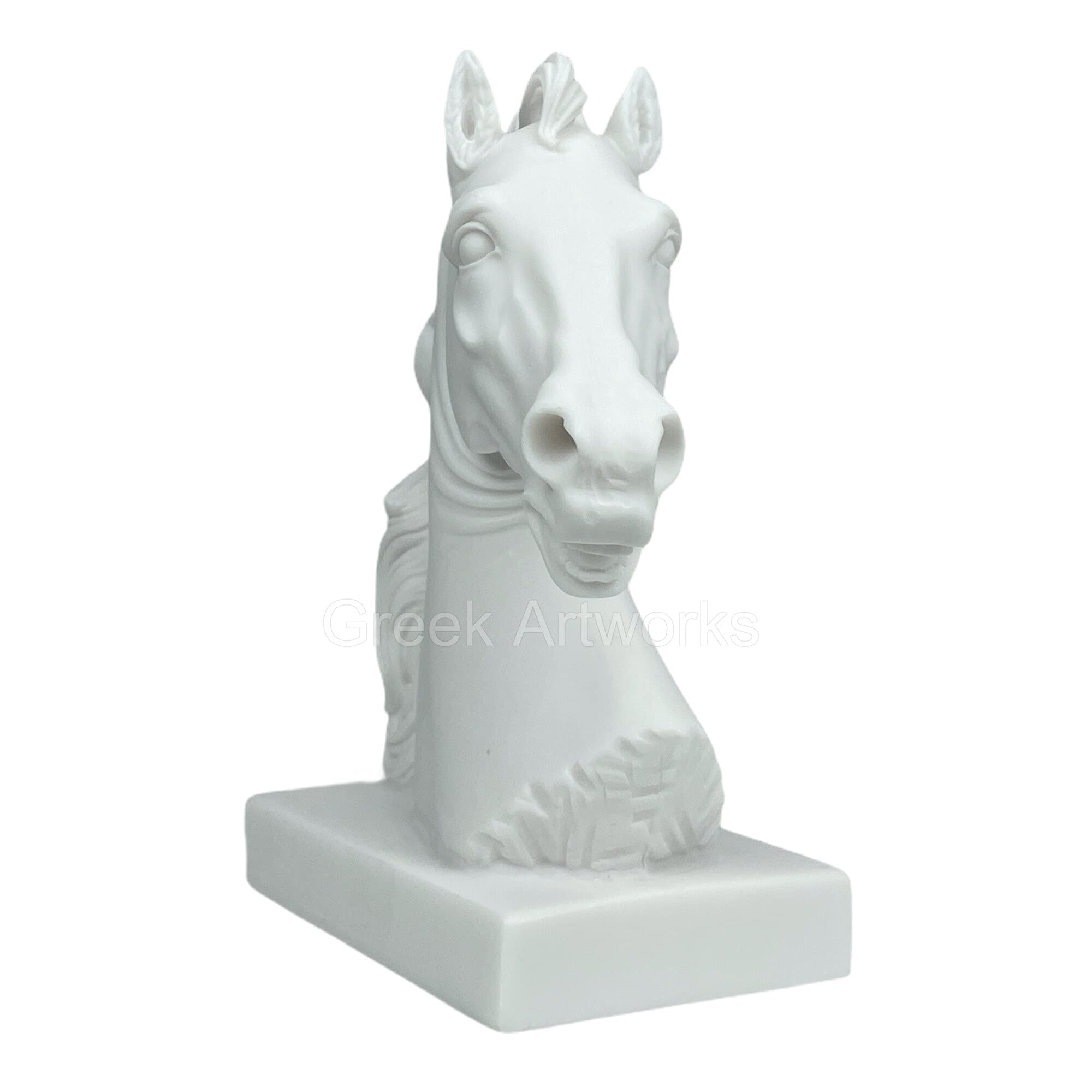 Fermalibri a forma di testa di cavallo, scultura greca, decorazione per la casa