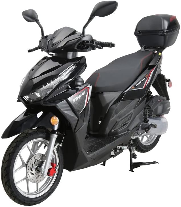 HHH Upgraded 150cc Scooter Spark150 Fully Automatic Street Scooter with Gy6 Engine 150cc Motorcycle Moped Gas Street Bike for Adult and Youth (Black) product image