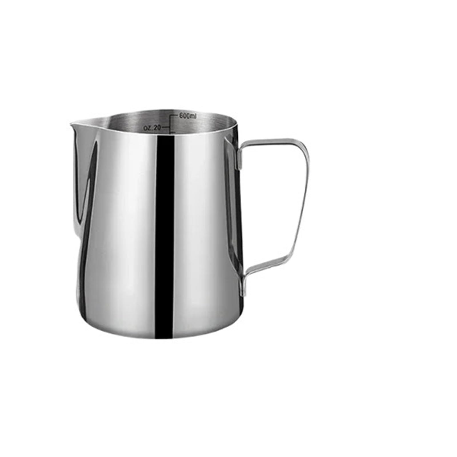 Jarra de espuma de leche de acero inoxidable, 2 uds., con marca de medición y bolígrafo de Arte Latte, fabricación de Arte Latte manual Para café(Silver-600ML-set)