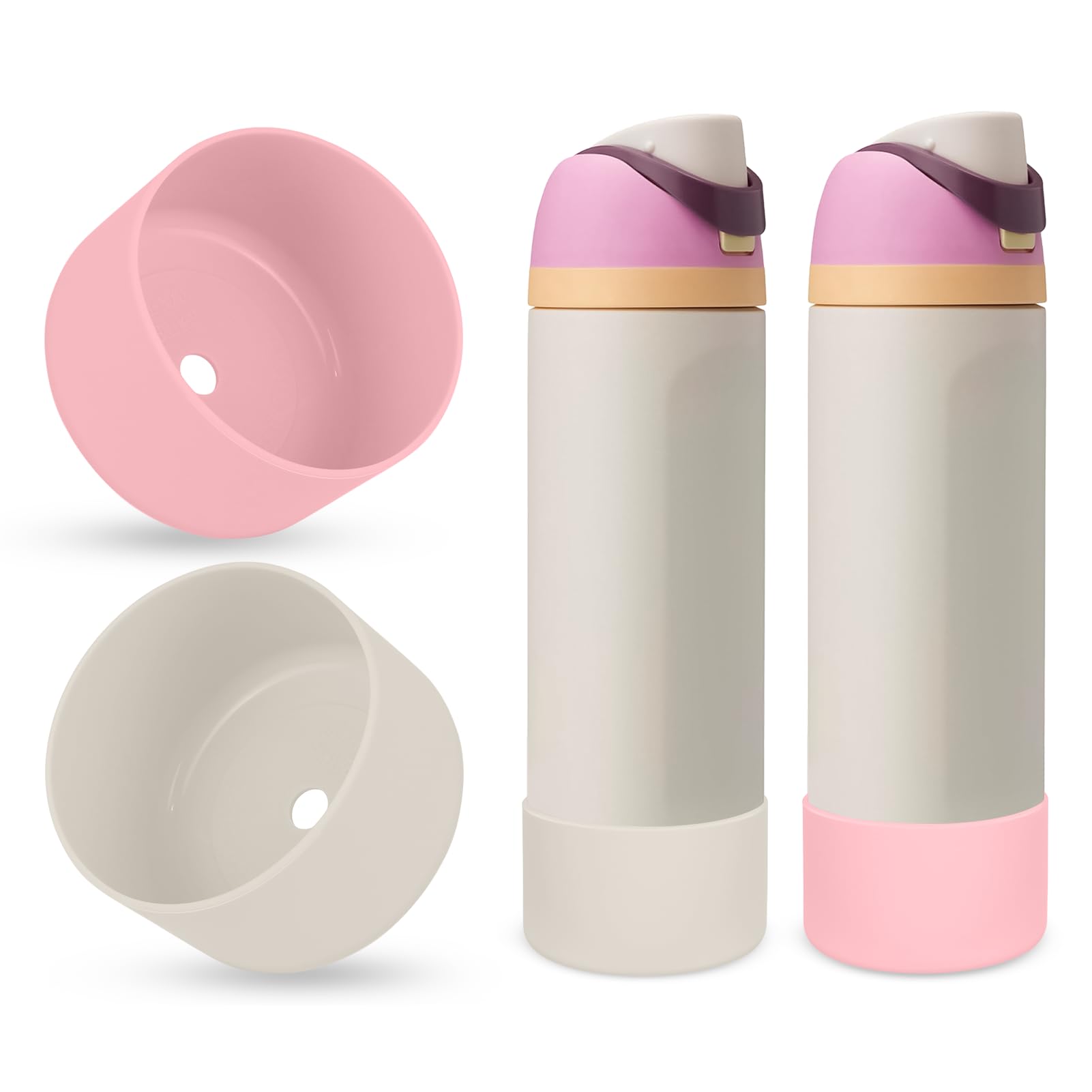 BKBY 2PCS Silicone Water Bottle Boot, Compatible with Owala 24oz 32oz 40oz, Protective Anti-Scratch & Anti-Dent No Noise Sleeve Cover for FreeSip/Twist/Flip Water Bottles โ image 1