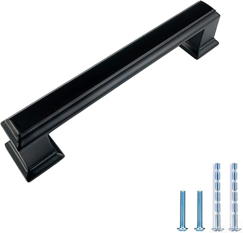 Miniatura 1 de JAY-KIO Paquete de 10 tiradores de gabinete de cocina color negro mate, 3-34 pulgadas (3.780in) con orificios centrales de aleación de zinc