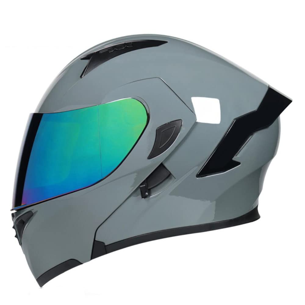 Full Face Flip Up Motorcycle Modular Helmet Integrated Motorbike Dual Visor for Adults Men Women Moped Street Racing DOT Approved — view 43
