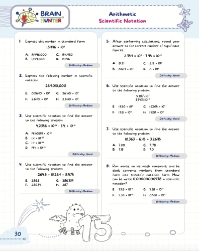 Math Practice Workbook Grades 6-8: 1000+ Questions You Need to Kill in Middle School by Brain Hunter Prep (Arithmetic, Algebra, Geometry, Measurement, ... more in Kill It Series by Brain Hunter Prep) - Image 12