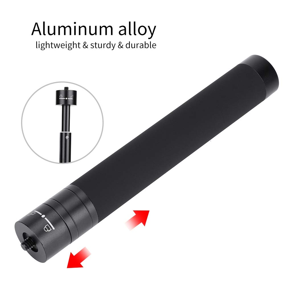 PUSOKEI Asta di prolunga in Lega di Alluminio per Amanti della Fotografia, Accessorio per Asta di prolunga per Selfie con Giunto cardanico con Vite da 1/4 '', Adatto per Feiyu, per