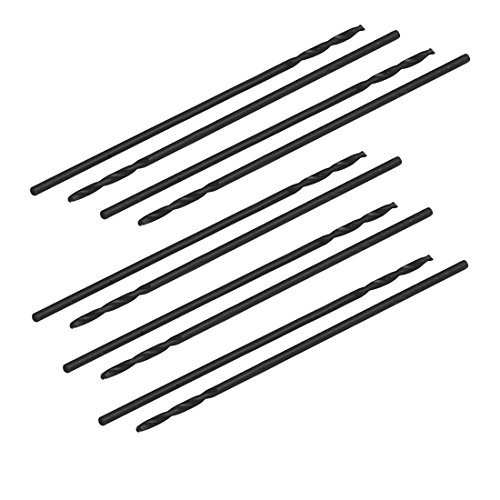 Aexit 0.9mm Dia Tool holder 37mm Long HSS Spiral Flute Straight drill hole Twist Drill Bit Black 10pcs Model:50as123qo228