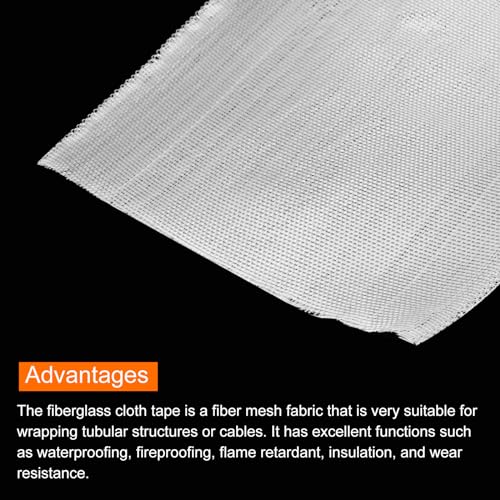 Image of MECCANIXITY 2pcs Fiberglass Cloth Tape 30m(33 Yard) x150mmx0.15mm C Glass Fiber Fiberglass Mesh Glass Fiber Mesh Woven Fiberglass Fabrics Insulation Tape for Reinforcement Repair