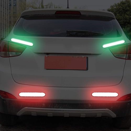 Miniatura 4 de Reemky 10 calcomanías reflectantes azules de advertencia de seguridad autoadhesivas, 4 colores opcionales (4.2 in x 0.9 in)