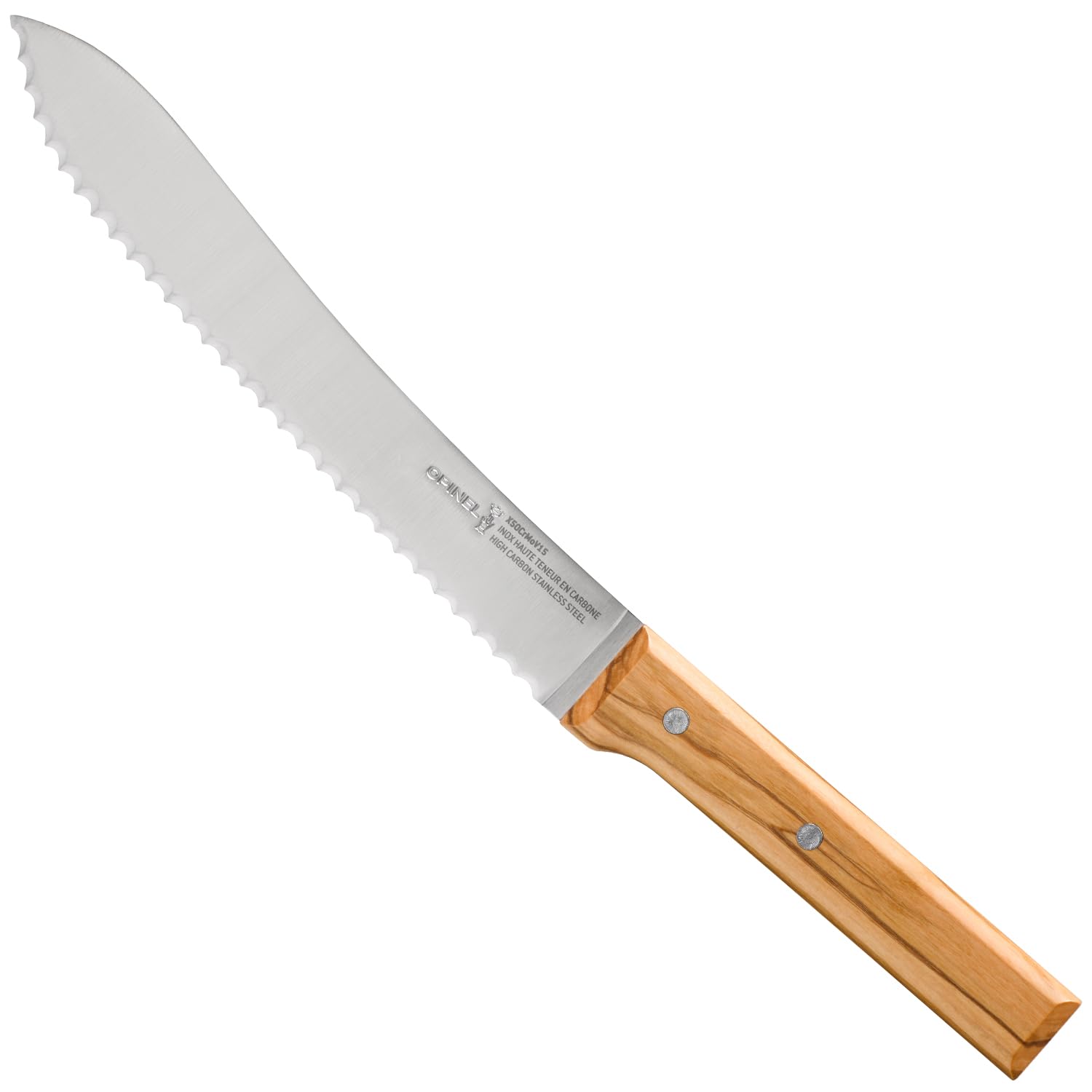 Parallele Bread Knife – Serrated, Curved Blade for Slicing Bread and Tough Rinds, High Carbon X50CrMoV15 Stainless Steel, Made in France