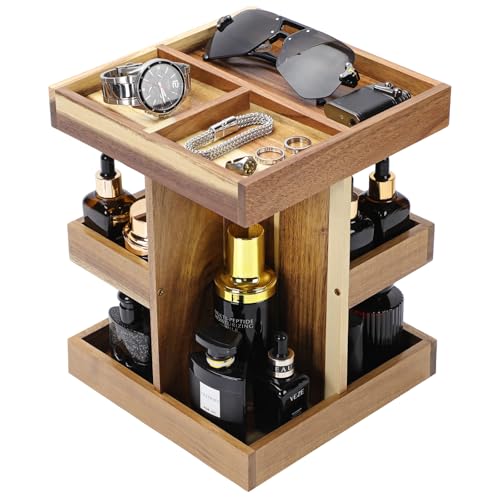 EXIN DECHEN Cologne Organizer for Men,Cologne Stand,3 Tier Wooden Perfume