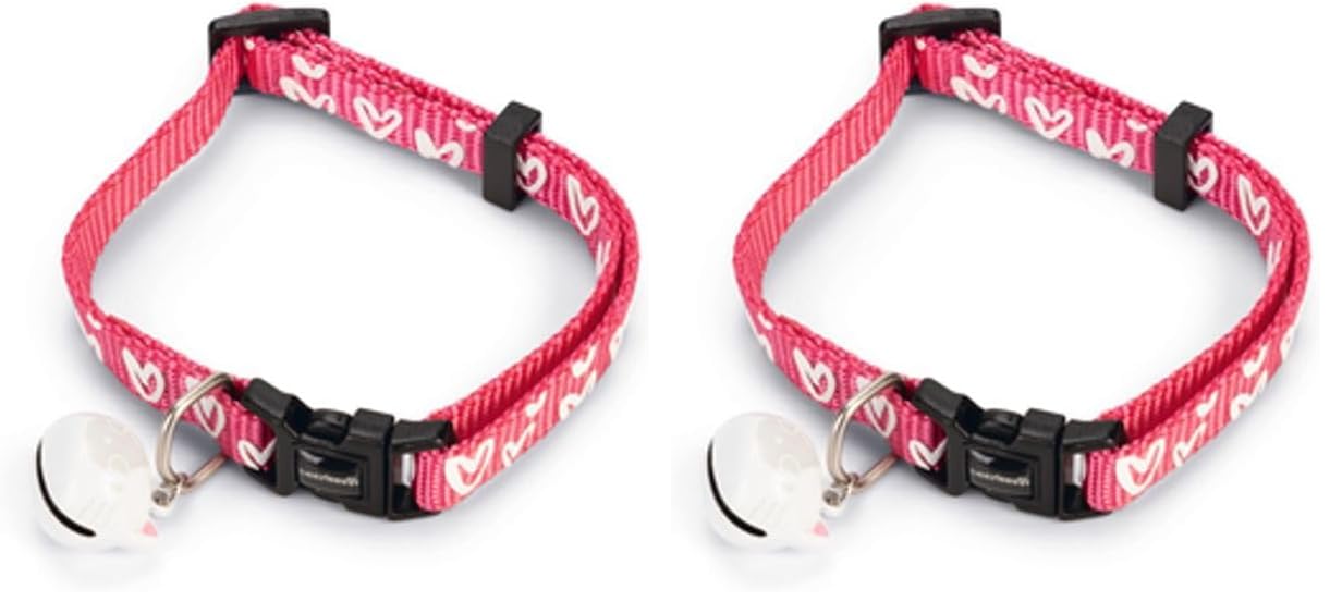 Beeztees Kedi Boyun Tasması, Zilli, Pembe, 20-30cm (2 paketi)