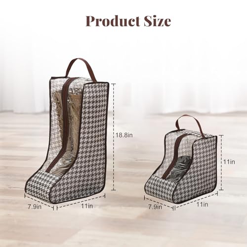 4 Pcs Boot Storage Bag, Portable Waterproof and Dustproof Boot Bags for Cowboy Boots (2*high + 2*short)2
