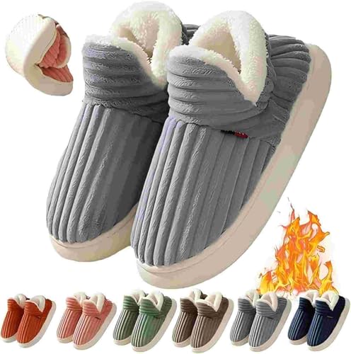 Pluffi Slipper Booties Women Men Bootie Slippers Pillow Warm Fuzzy House Slippers, Thick Sole Anti-Skid Cozy Plush slides