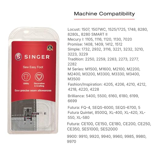 image for SINGER Sew Easy Presser Foot | Adjustable Guide for Precision Seam All