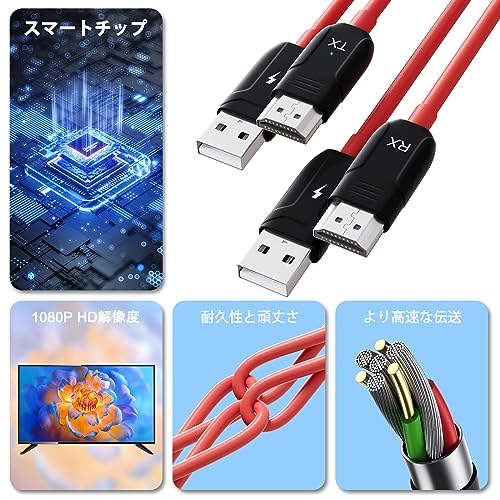 undefined ワイヤレスHDMI 無線 送受信機セット ワイヤレス hdmi 無線 1080P/5Ghz 30M転送距離 ワイヤレスディスプレイ 無線接続 設定不要 音声映像同期出力 スマホ/TV/PC/Laptop/Window/カメラ/監視カメラなど適用 の商品画像 2