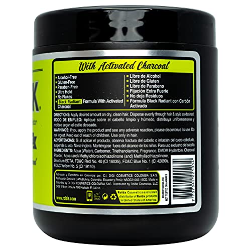 Rolda Black Styling Hair Gel Extra Strong Hold 17.6Oz #TOP1