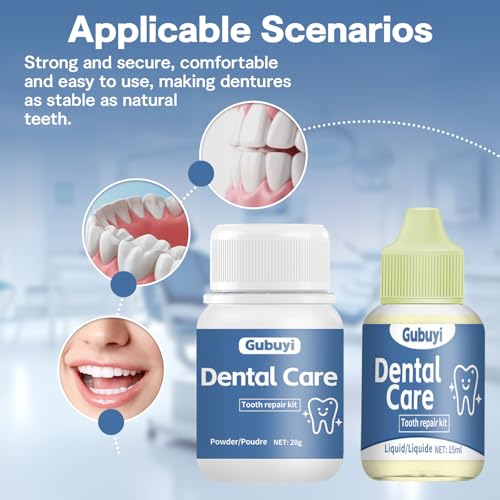 Zahnkleber für Kronen, Zahnzement für Kronen, Zahnreparatur-Kit, Zahnzement Selbsthärtend Dauerhaft, Die ideale Lösung für Kronen, Refixieren von Zahnkronen und Brücken