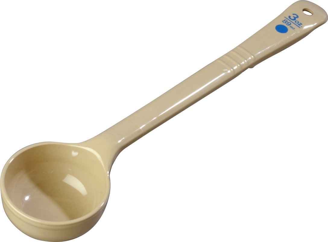 Carlisle FoodService Products 437006 Long Handle Measuring Spoon, 3 Ounces, Beige (Pack of 12)