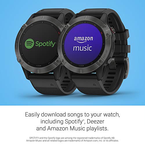 Garmin Fenix 6 Sapphire, Premium Multisport Gps Watch, Features Mapping, Music, Grade-Adjusted Pace Guidance And Pulse Ox Sensors, Carbon Gray Dlc With Black Band #TOP6