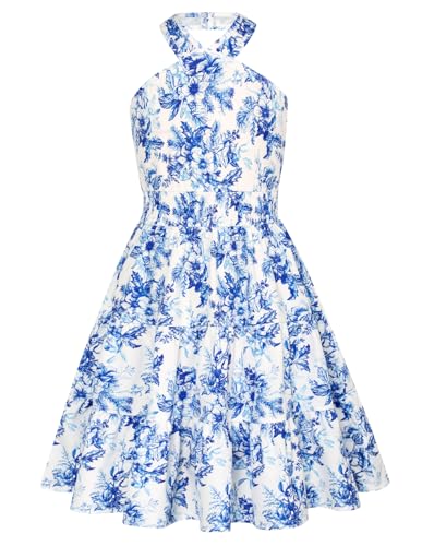 GRACE KARIN Girls Summer Dress Off Shoulder Floral A-line Midi Dress 5-14Y