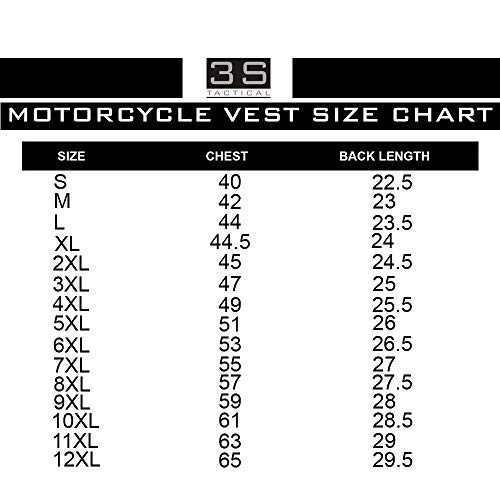 3S Motorcycle Biker Concealed Carry Leather Vest (Black, 3Xl) #TOP6