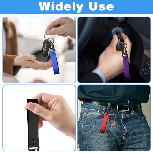 Image of 4PCS Motorcycle Accessories Fabric Keychain - Black, Red, Blue, Purple for Men and Women - Universal Multi-function Anti-Lost Lanyard