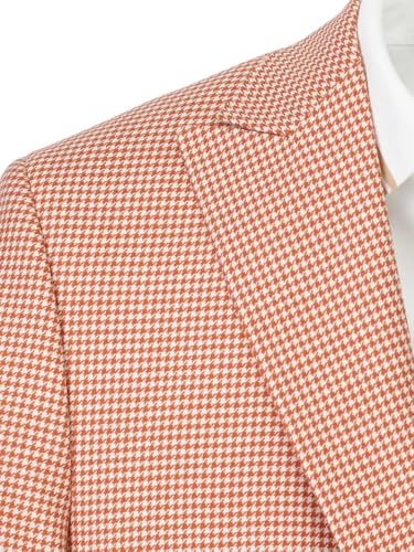 Paul Fredrick Men's Wool Houndstooth Single Breasted Peak Lapel Sport Coat4