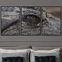 3 Piece Framed Canvas Wall Art Alligators Dramatic Canvas Prints Home Artwork Decoration for Living Room,Bedroom - 16