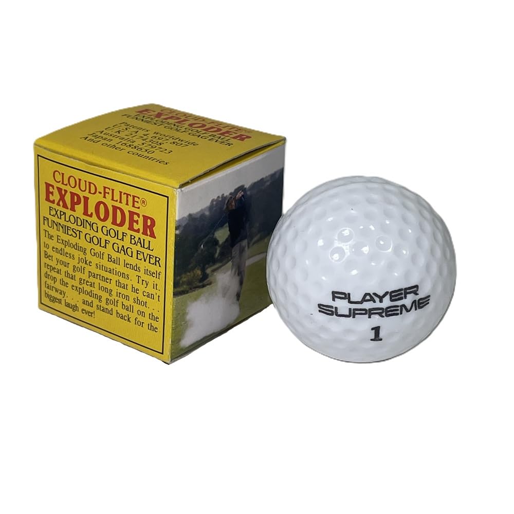 Trick Golfball Company Cloud-Flite Exploder Exploding Golf Ball Gag 1.68" Prank, White