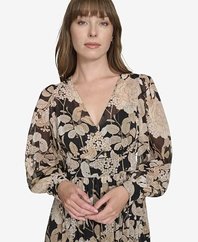 Robe maxi Tommy Hilfiger noir et sable en taille 34 au design raffiné de luxe - 5