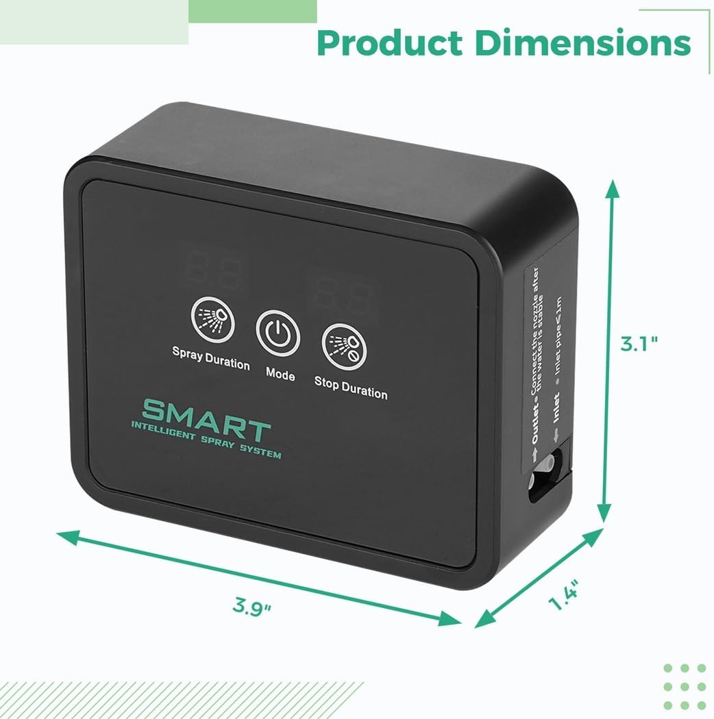 Smart Reptile Humidifier with Timer & Misting Nozzles, 360° Adjustable, Led Touch Screen for Terrariums and Amphibians