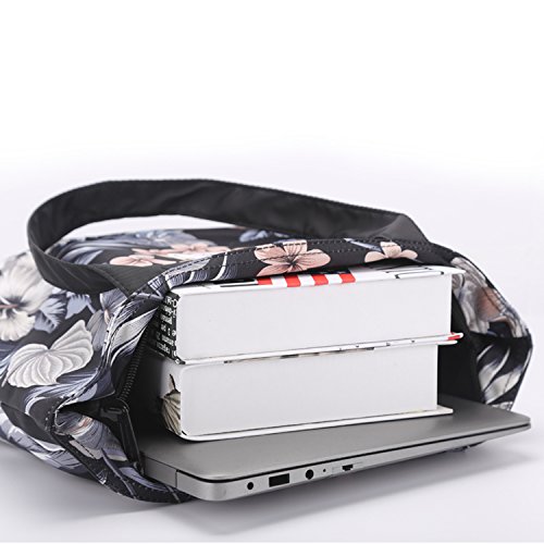 Esvan Waterproof Tote Bag,Original Floral Leaf Lightweight Fashion Shoulder Bag Lunch Bag For Shopping Yoga Gym Hiking Swimming Travel Beach ([X] Floral Leaf) #TOP2