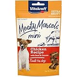 Vitakraft Meaty Morsels Mini Treats for Dogs - Chicken with Beef and Carrots - Super Soft Dog Treats for Training - Two Layers of Gently Oven-Baked Meaty Goodness