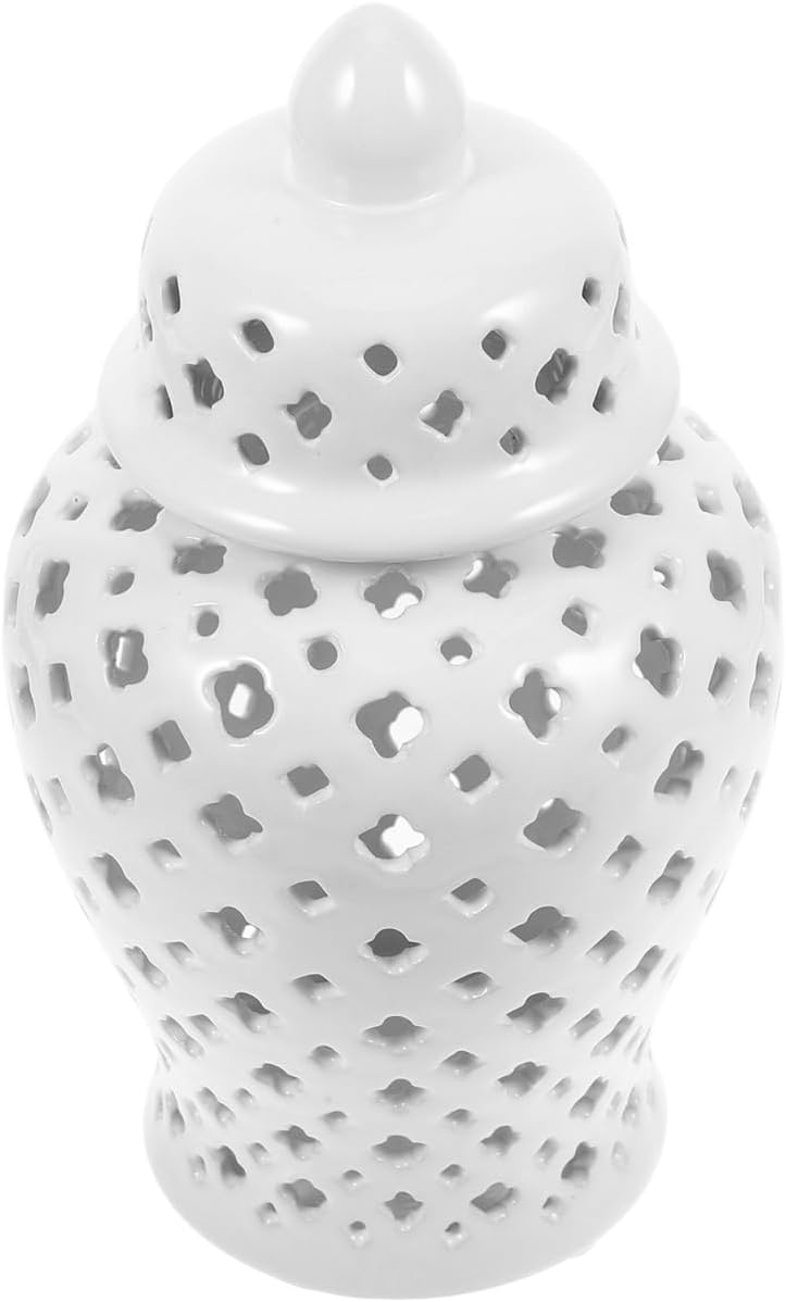 Ciieeo Ceramic Hollow Out Flower Vase Delicate Decorative Jar for Home and Party Decoration Storage Container for Plants and Floral Arrangements Stylish Design for Home Supplies