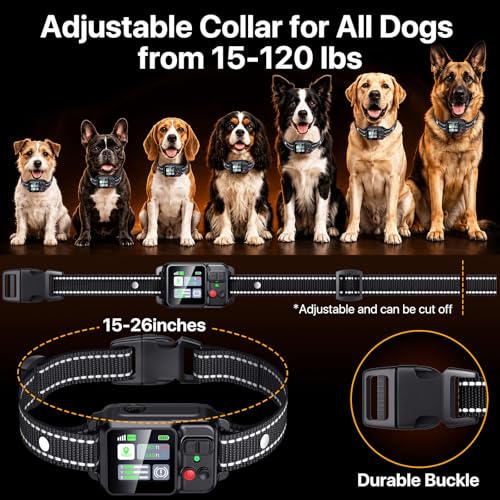 Image of Wireless Dog Collar Fence System, Electric Fence for Dogs,Adjustable Range 49-6561ft,3 Training Mode,Rechargeable,Waterproof (Flat Black)