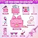 Kodvinp Little Girl Purse with Kids Makeup Kit, My First Purse Set with Chain Bag and More Pretend Play Toys, Princess Toys Christmas Birthday Gifts for Toddler Girl Age 3-8 (Pink-New)