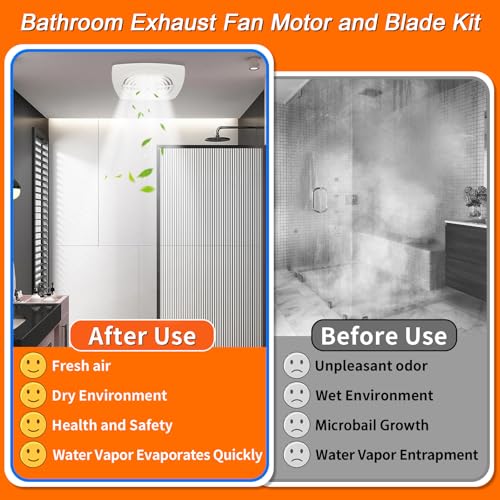 Upgraded Bathroom Exhaust Fan Motor and Blade Kit, 80 CFM High Airflow Quiet Replacement – Compatible with AS50 AS54 AS60 AS70 ASF50 ASLC50 ASLC50FL ASF70 ASLC70 by Suyomo - Image 6