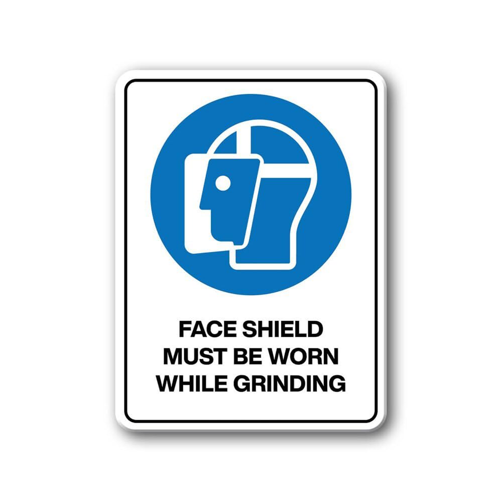 Tin sign vintage Face Shield Must Be Worn While Grinding Plaque Poster for Bar Pub Beer Home Garage Man Cave Wall Decor 12x8 Inch
