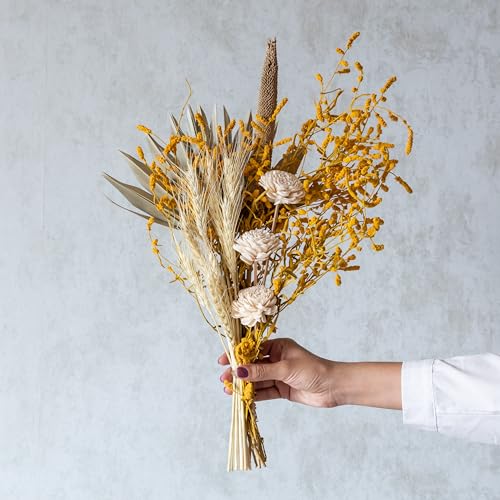 Image of Sun-Kissed Oasis Bunch | Natural Dried Flower | Eco-Friendly Flowers for Home, Office, Bedroom, Table Decoration and Craft Items Corner (Without Vase Pot)