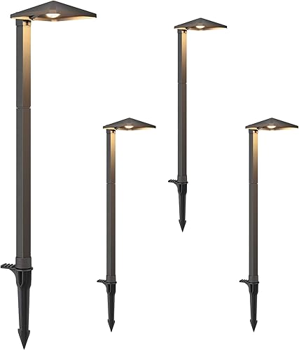 EDISHINE Luces LED de paisaje de bajo voltaje de 3 W, 230 lúmenes, 3000 K, impermeables, luces de camino al aire libre, luces de patio iluminadas