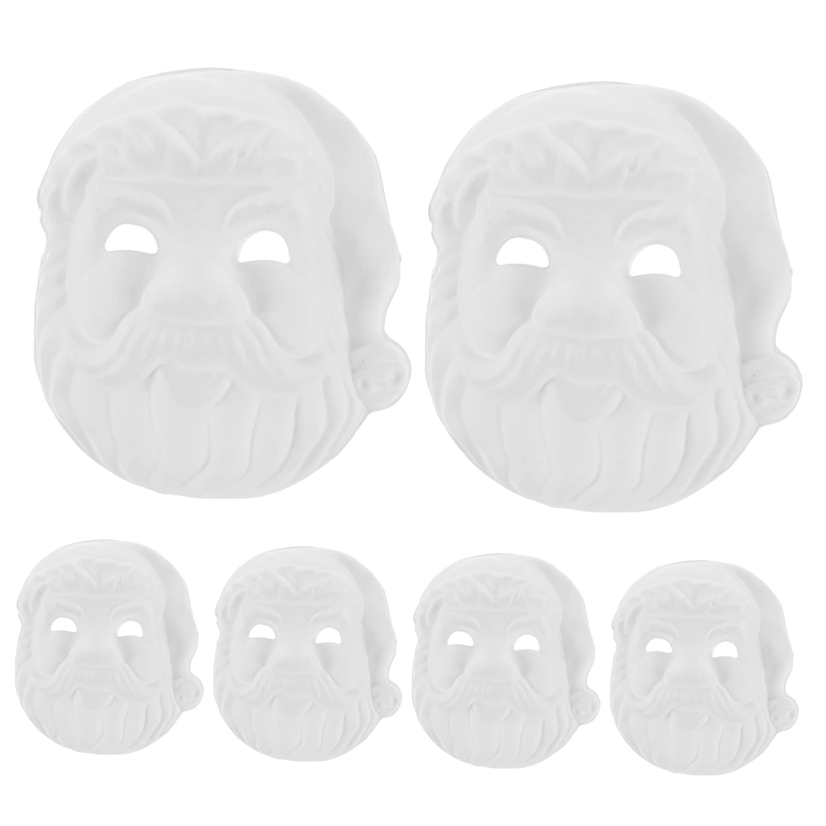 Abaodam 6pcs Santa Claus Diy Paper Face Mask Blank Paper Paintable Masks for Christmas Birthday Party Carnival Decor