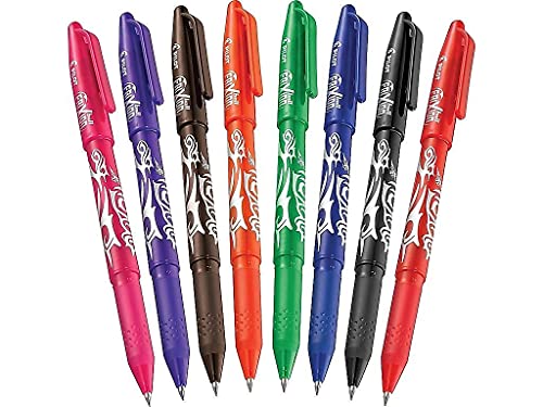 Image of PILOT FriXion Ball Erasable & Refillable Gel Ink Stick Pens, Fine Point, Assorted Color Inks, 8-Pack Pouch (31569)