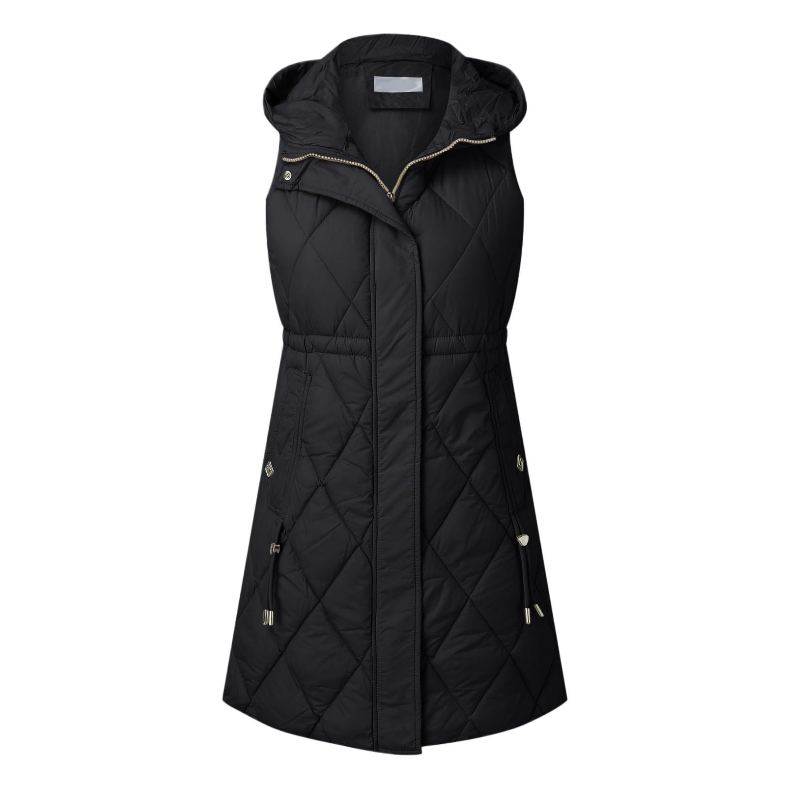 Chaqueta Mujer Abrigo Entretiempo Invierno Cazadora Plumiferos，Mujeres Otoño Reversible Sin Mangas Chaqueta Lana Cremallera Capucha Bolsillos Largo Caliente Invierno Abrigo Ropa Abrigada