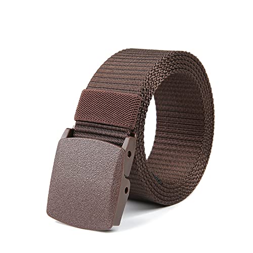 Ceinture homme café en nylon robuste sans trou 90cm