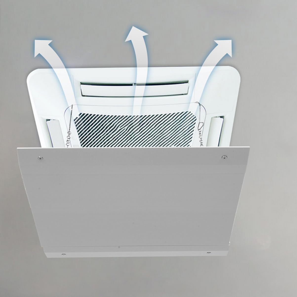 Deflettore Aria Condizionata Centrale Bianco Quadrato Regolabile | Acciaio Inossidabile Abs, Installazione Semplice per Unità a Soffitto, Festa Estiva