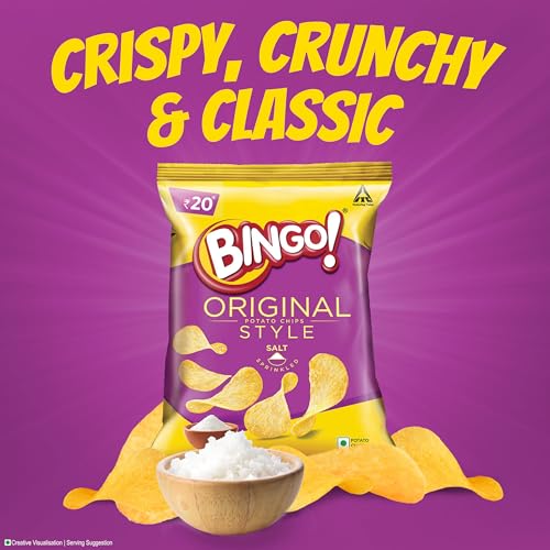 Image of Bingo! Original Style Salt Sprinkled - Flat Cut Salted Potato Chips Pack for Snacks, 45g /43gram(Weight may vary)