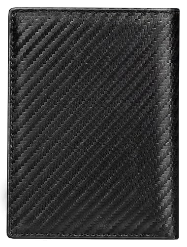 Image of NAPA HIDE Carbon Fiber Leather Wallets for Men (Black & Tan1)