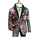 Christmas Suit for Men Ugly Lightweight Xmas Printed Blazer Fashion One Button Holiday Party Fit Jacket with Pockets A-Green