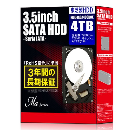 Amazon | 東芝 3.5インチHDD 4TB デスクトップモデル MD04ACA400BOX